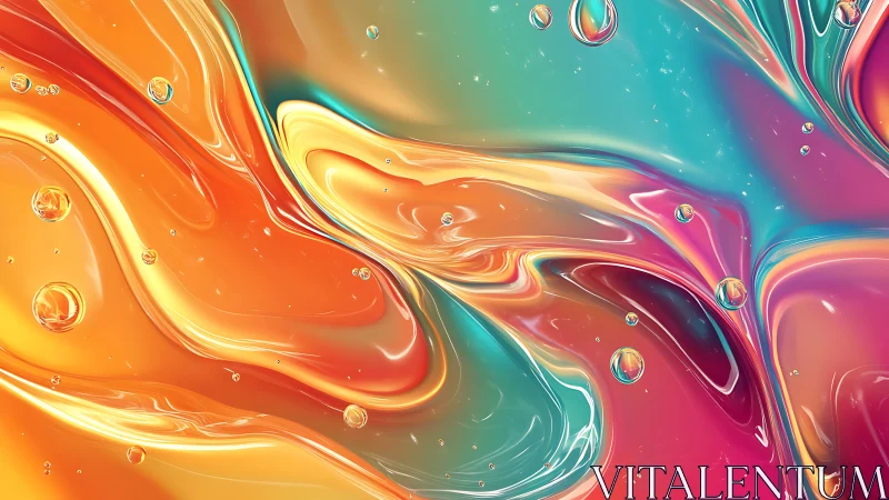 Glowing liquid colors swirl gently in a dreamy abstract scene