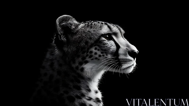 Snow Leopard Profile in Monochrome