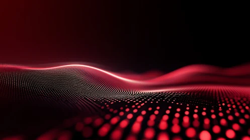 Red parametric data wavefield with luminous particle grid