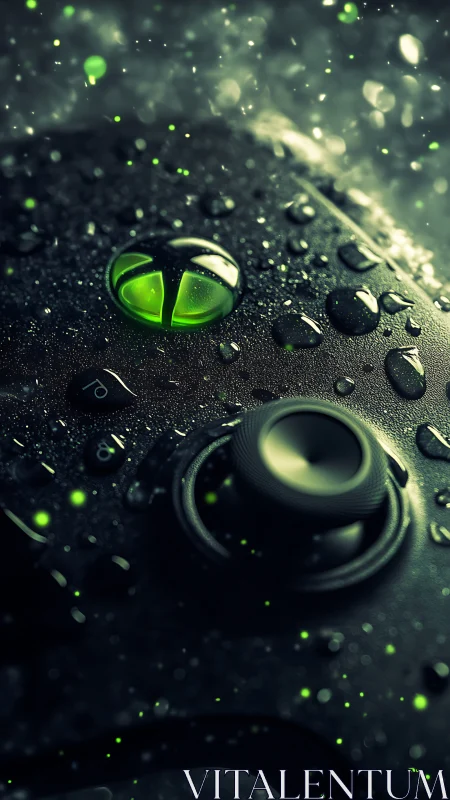 Gaming Controller with Neon Green Accents in Water.