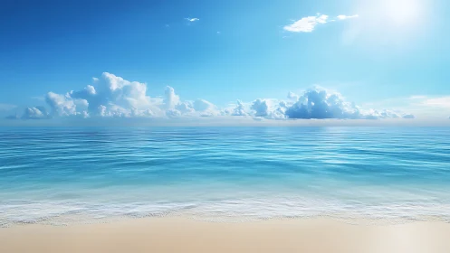 Littoral wavefield under stratocumulus horizon and zenithal sun.