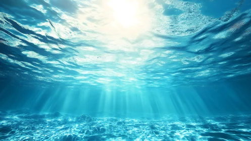 Sunlit ocean shallows glow in tranquil turquoise calm