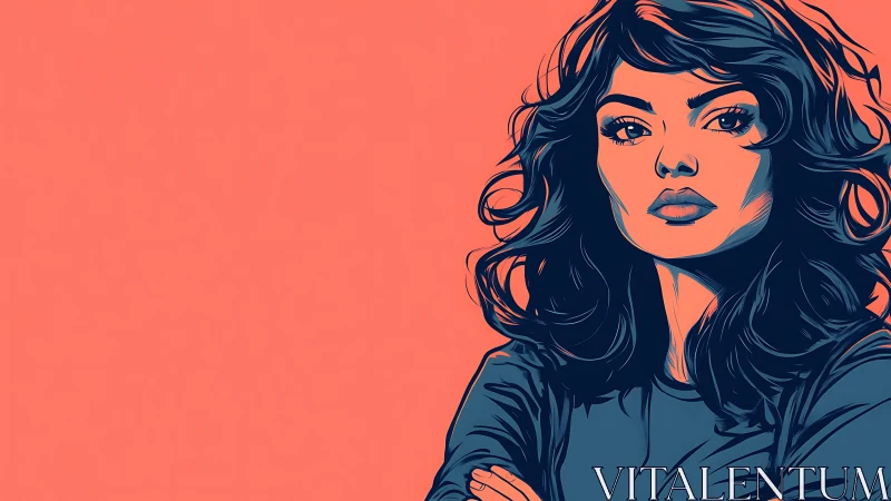 Confident Woman Pop Art Portrait with Bold Colors and Style.