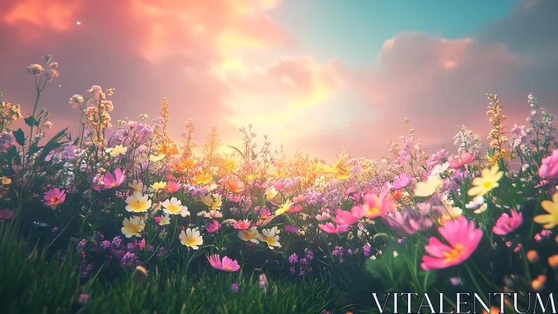 Wildflower Meadow at Golden Hour