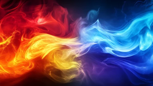 Opposing Energies Collision: Incandescent Fire and Glacial Light Dynamics