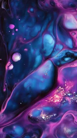 Neon cosmic fluid swirls with luminous magenta highlights.