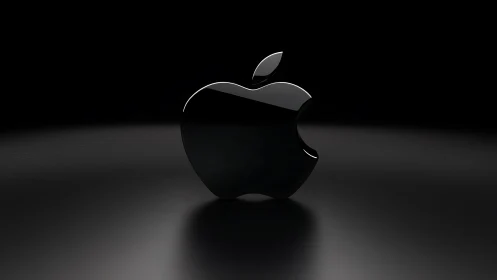 Apple Logo in Monochromatic 3D Rendering.