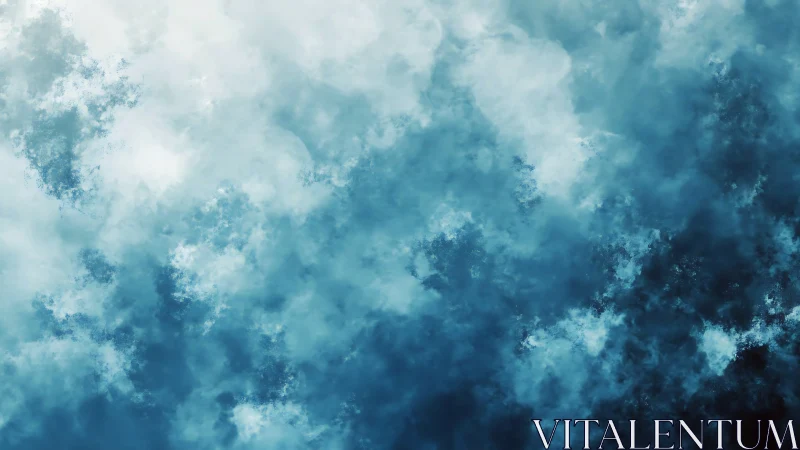 Blue and white abstract cloud texture with soft gradients.