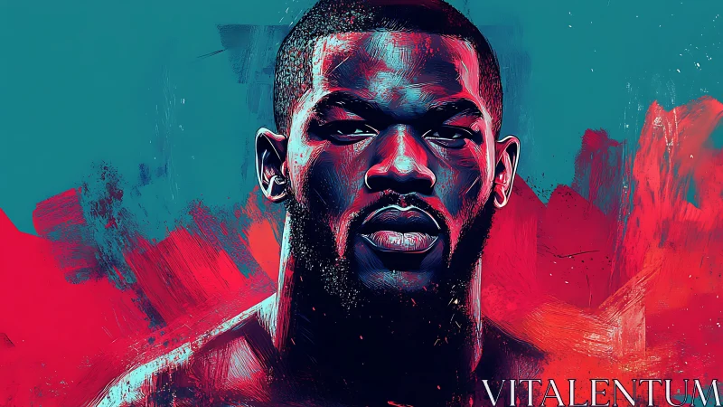 Stylized Portrait with Teal and Magenta Contrast Palette