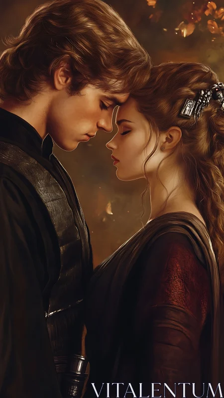 Historical Romance Portrait: Intimate Period Embrace.