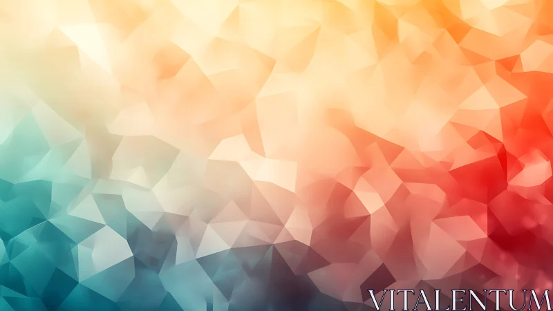 Soft low poly gradient glows with warm and cool tones