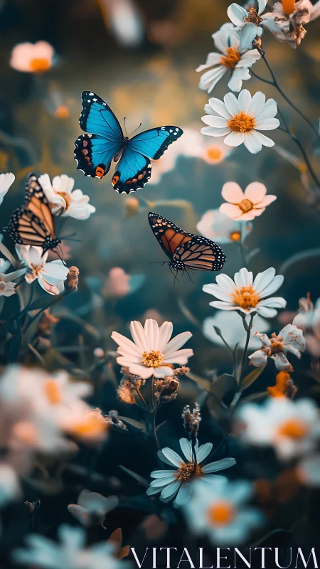 Gentle garden ballet with bright butterflies and soft blooms.