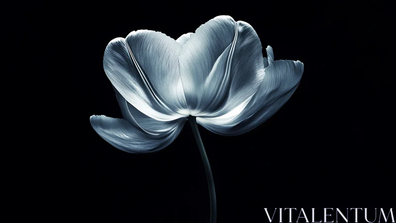 Ethereal Tulip Blooms in Monochrome Reverie.
