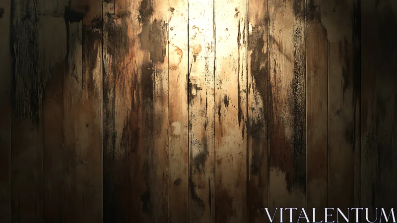 Weathered timber wall quietly rehearses a chiaroscuro drama