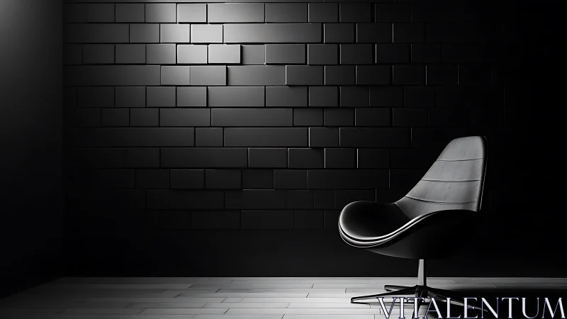 Minimalist Seating: Modern Chair's Solitary Silhouette in Shadows
