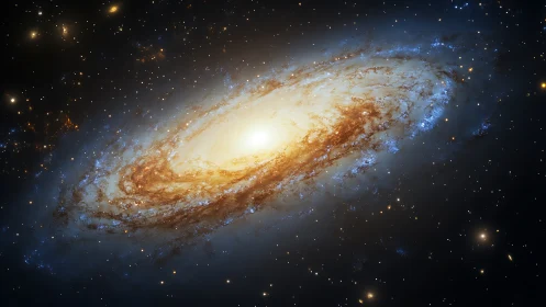 Spiral galaxy core rendered with high dynamic range stellar distribution