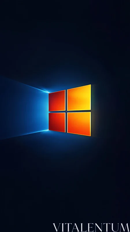 Windows style four‑pane logo on dark gradient background.