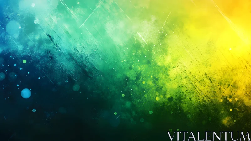 Vibrant Blue and Yellow Abstract Digital Art With Light Effects.