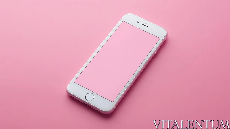 White iPhone on Vibrant Pink Background: Minimalist Product Display