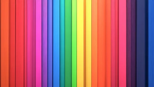 Vertically aligned rainbow planks form uniform chromatic gradient