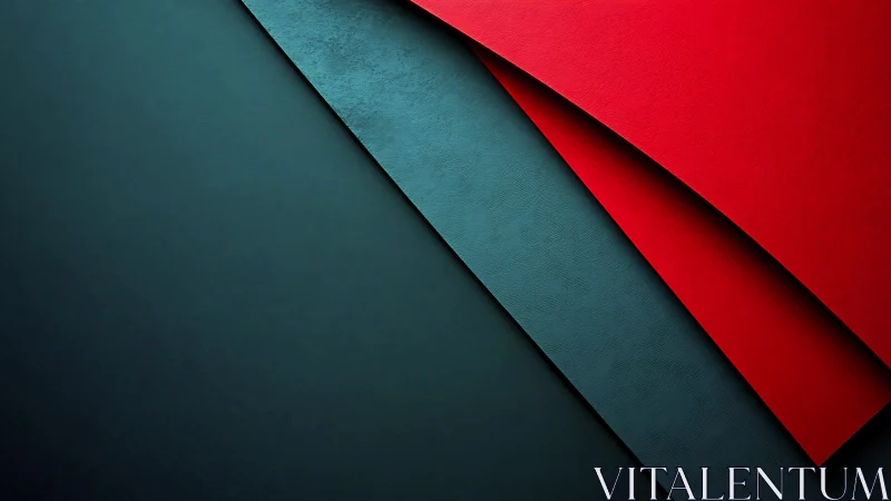 Diagonal red and teal paper layers in minimal abstraction.