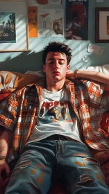 Sunlit afternoon nap with a dreamy, laid back teen mood.