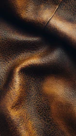 Close-up leather texture bathed in warm golden light.