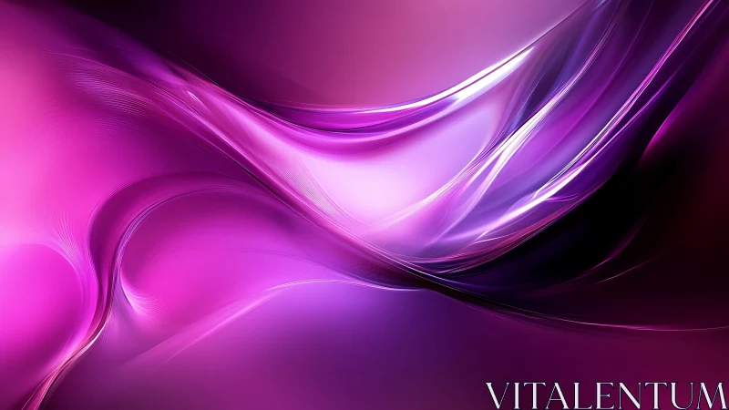 Abstract purple flowing waves digital art with glossy effects.
