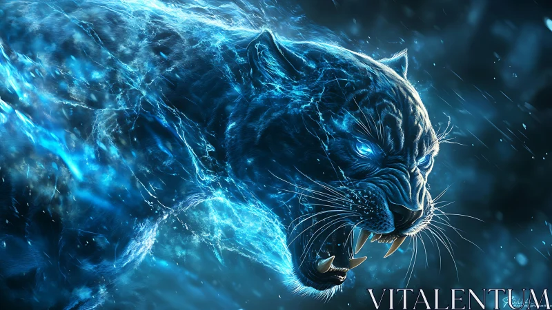 Electric Fury: Neon Jaguar Erupts.