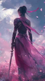 Petalstorm warrior gazes into a sky of unfinished wars.