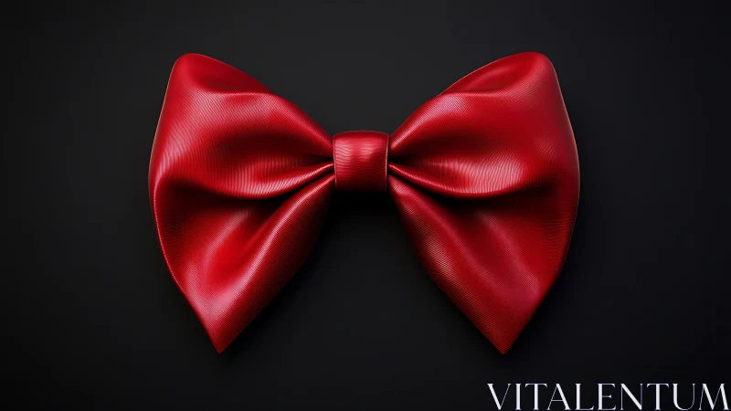 Crimson Silk Bow Tie Against Charcoal Ground.