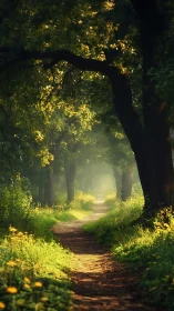 A Glowing Path Through Ancient Trees Beckons You Forward