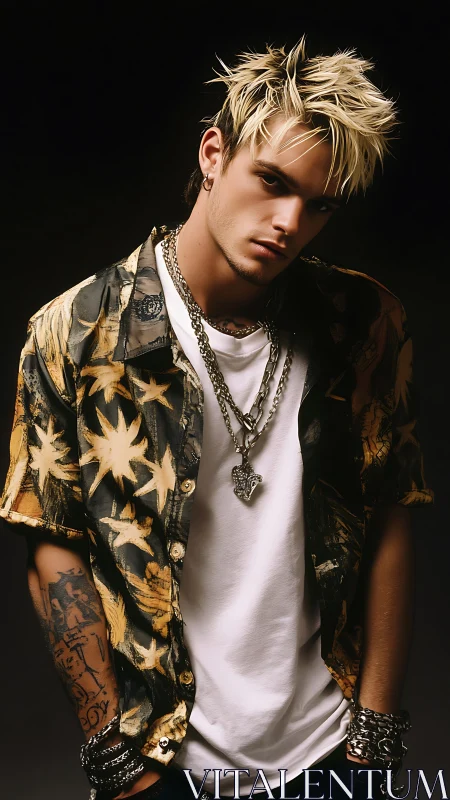 Spiky haired young man shares bold punk rock confidence