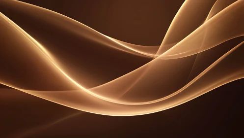 Curved luminous waveforms render semi-transparent golden bands
