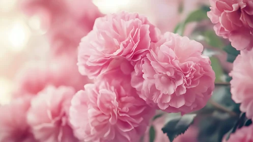 Double Bloom Pink Peonies: Lush Layered Petals in Soft Focus Garden
