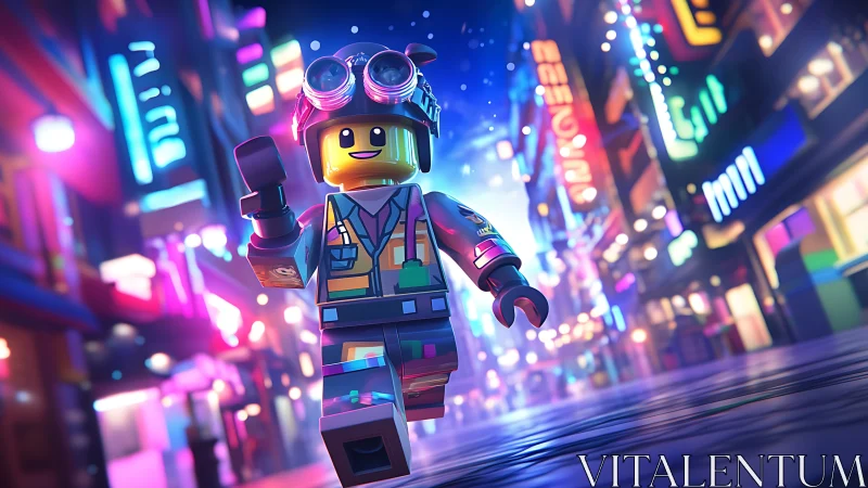 Neon city sprint with a joyful LEGO night explorer.