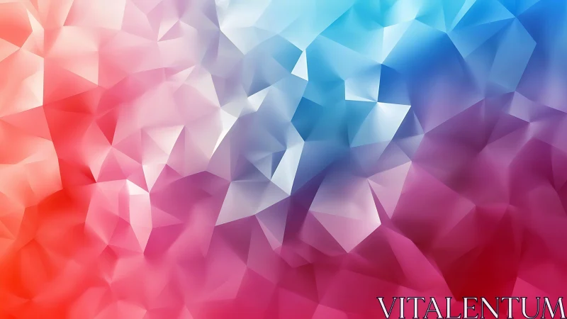 Prismatic low-poly clouds drift through melting dawn light