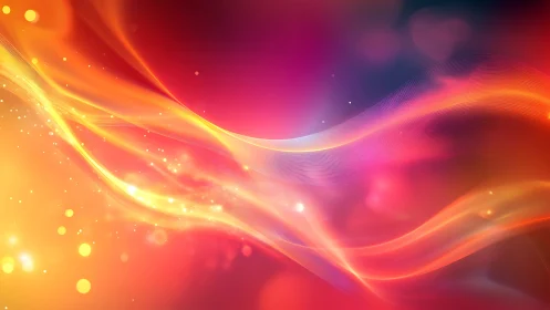 Luminous Wave Flow: Abstract Orange and Magenta Gradient.
