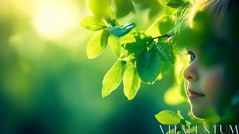 Composite Portrait With Luminescent Foliage and Translucent Insect Forms.