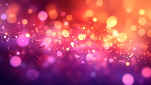 Vibrant Abstract Bokeh Lights in Warm Purple and Orange Tones.