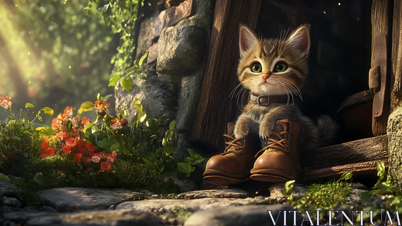 Pint-Sized Adventurer in Oversized Boots Awaits Tomorrow.