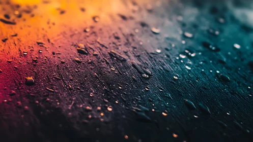 Soft rain on glowing colors in a cozy abstract evening.