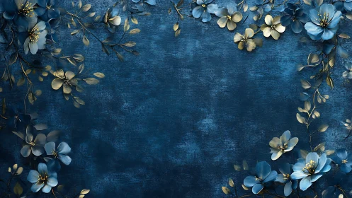 Midnight Blooms Dance Against Sapphire Dreams