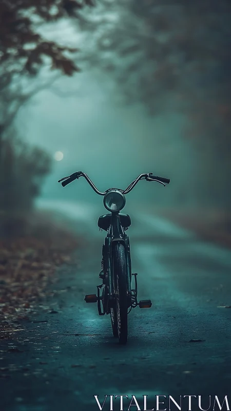 Motorcycle on Path Under Overcast Canopy