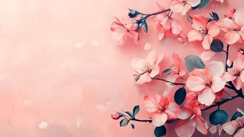 Soft Bloom: Delicate Pink Flowers in Serene Harmony.