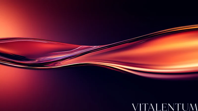 Liquid light wave arcs through molten orange gradient field.