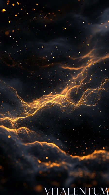 Luminescent plasma filament network with particle emission cascade.