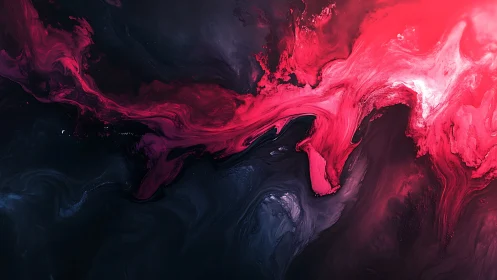 Crimson nebula streams across dark cosmic canvas in motion