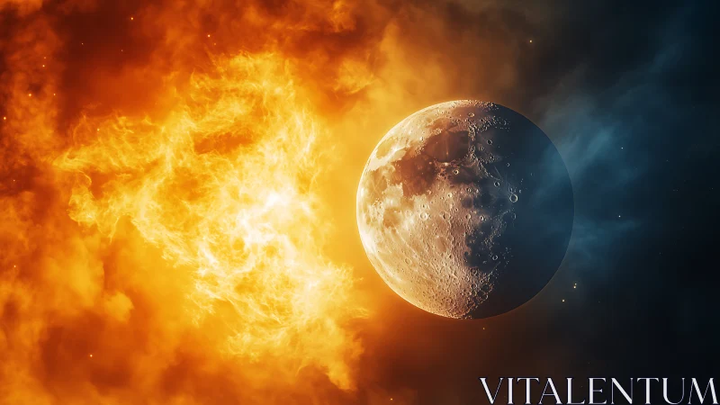 Lunar frontier between solar firestorm and cosmic frostbite.