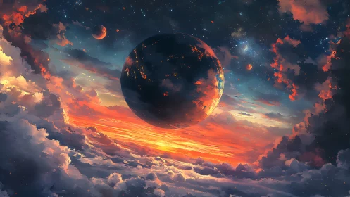 Stratified nebular skies with eclipsed planetary singularity.